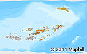 Political 3D Map of British Virgin Islands, lighten, desaturated, land only