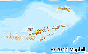 Political 3D Map of British Virgin Islands, lighten, land only