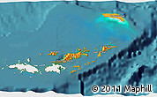 Political 3D Map of British Virgin Islands, single color outside, satellite sea