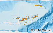 Political 3D Map of British Virgin Islands, single color outside, shaded relief sea