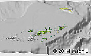 Satellite 3D Map of British Virgin Islands, lighten, desaturated
