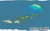 Satellite 3D Map of British Virgin Islands, lighten, land only