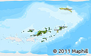 Satellite 3D Map of British Virgin Islands, single color outside, bathymetry sea