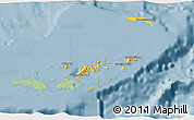 Savanna Style 3D Map of British Virgin Islands, single color outside