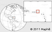 Gray Location Map of British Virgin Islands, blank outside