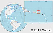 Gray Location Map of British Virgin Islands, lighten, land only