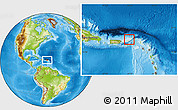 Gray Location Map of British Virgin Islands, physical outside