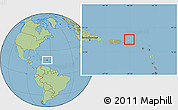 Gray Location Map of British Virgin Islands, savanna style outside