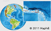 Physical Location Map of British Virgin Islands, highlighted continent