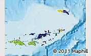 Flag Map of British Virgin Islands, physical outside