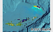 Flag Map of British Virgin Islands, satellite outside