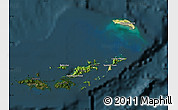 Satellite Map of British Virgin Islands, darken
