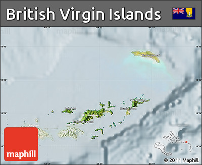 Satellite Map of British Virgin Islands, lighten