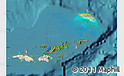 Satellite Map of British Virgin Islands, shaded relief outside, satellite sea