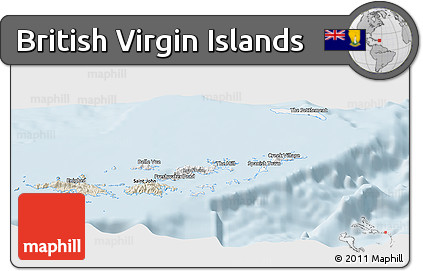 Classic Style Panoramic Map of British Virgin Islands