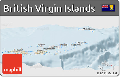 Classic Style Panoramic Map of British Virgin Islands