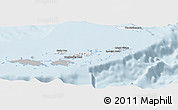 Gray Panoramic Map of British Virgin Islands, single color outside