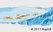 Political Panoramic Map of British Virgin Islands, political shades outside