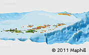 Political Panoramic Map of British Virgin Islands, satellite outside, bathymetry sea