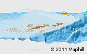 Political Panoramic Map of British Virgin Islands, shaded relief outside, bathymetry sea