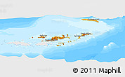 Political Panoramic Map of British Virgin Islands, single color outside, bathymetry sea