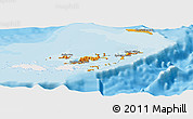 Political Panoramic Map of British Virgin Islands, single color outside