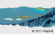 Political Panoramic Map of British Virgin Islands, single color outside, satellite sea