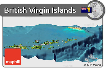 Satellite Panoramic Map of British Virgin Islands