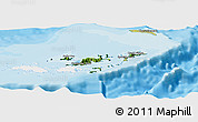 Satellite Panoramic Map of British Virgin Islands, single color outside, bathymetry sea, shaded relief sea