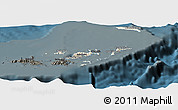 Shaded Relief Panoramic Map of British Virgin Islands, darken