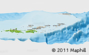 Shaded Relief Panoramic Map of British Virgin Islands, physical outside