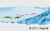 Shaded Relief Panoramic Map of British Virgin Islands, satellite outside, shaded relief sea