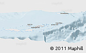 Silver Style Panoramic Map of British Virgin Islands, single color outside