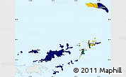 Flag Simple Map of British Virgin Islands, single color outside