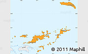 Political Simple Map of British Virgin Islands, single color outside, borders and labels