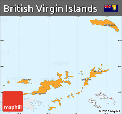 Political Simple Map of British Virgin Islands, single color outside