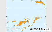 Political Simple Map of British Virgin Islands, single color outside