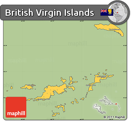 Savanna Style Simple Map of British Virgin Islands, cropped outside