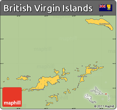 Savanna Style Simple Map of British Virgin Islands, cropped outside