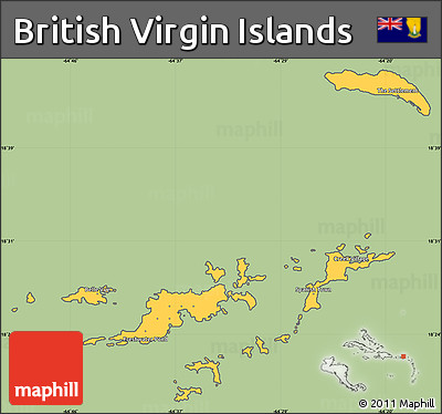 Savanna Style Simple Map of British Virgin Islands, cropped outside