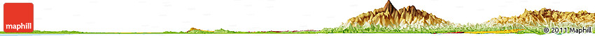 Flag Horizon Map of Brunei, physical outside, flag aligned to the middle