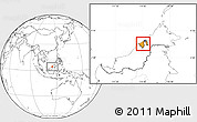 Political Location Map of Brunei, blank outside