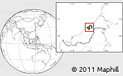 Satellite Location Map of Brunei, blank outside