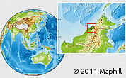 Satellite Location Map of Brunei, physical outside