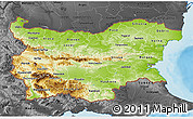 Physical 3D Map of Bulgaria, darken, desaturated, land only