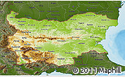 Physical 3D Map of Bulgaria, darken, land only