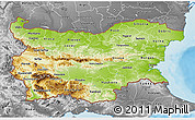 Physical 3D Map of Bulgaria, desaturated, land only
