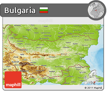 Physical 3D Map of Bulgaria