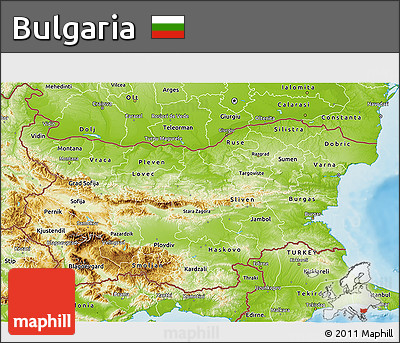 Physical 3D Map of Bulgaria