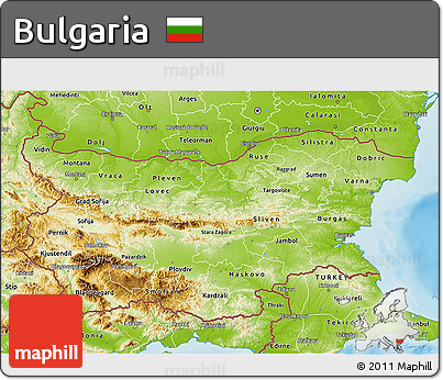 Physical 3D Map of Bulgaria